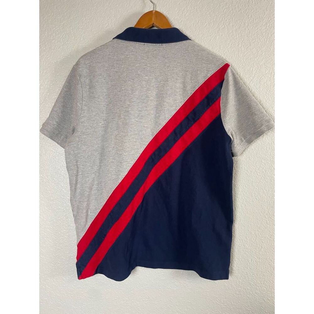 Polo Ralph Lauren Men's Size L Gray Navy Red Polo Shirt Sash Shield Classic Fit - Picture 3 of 8